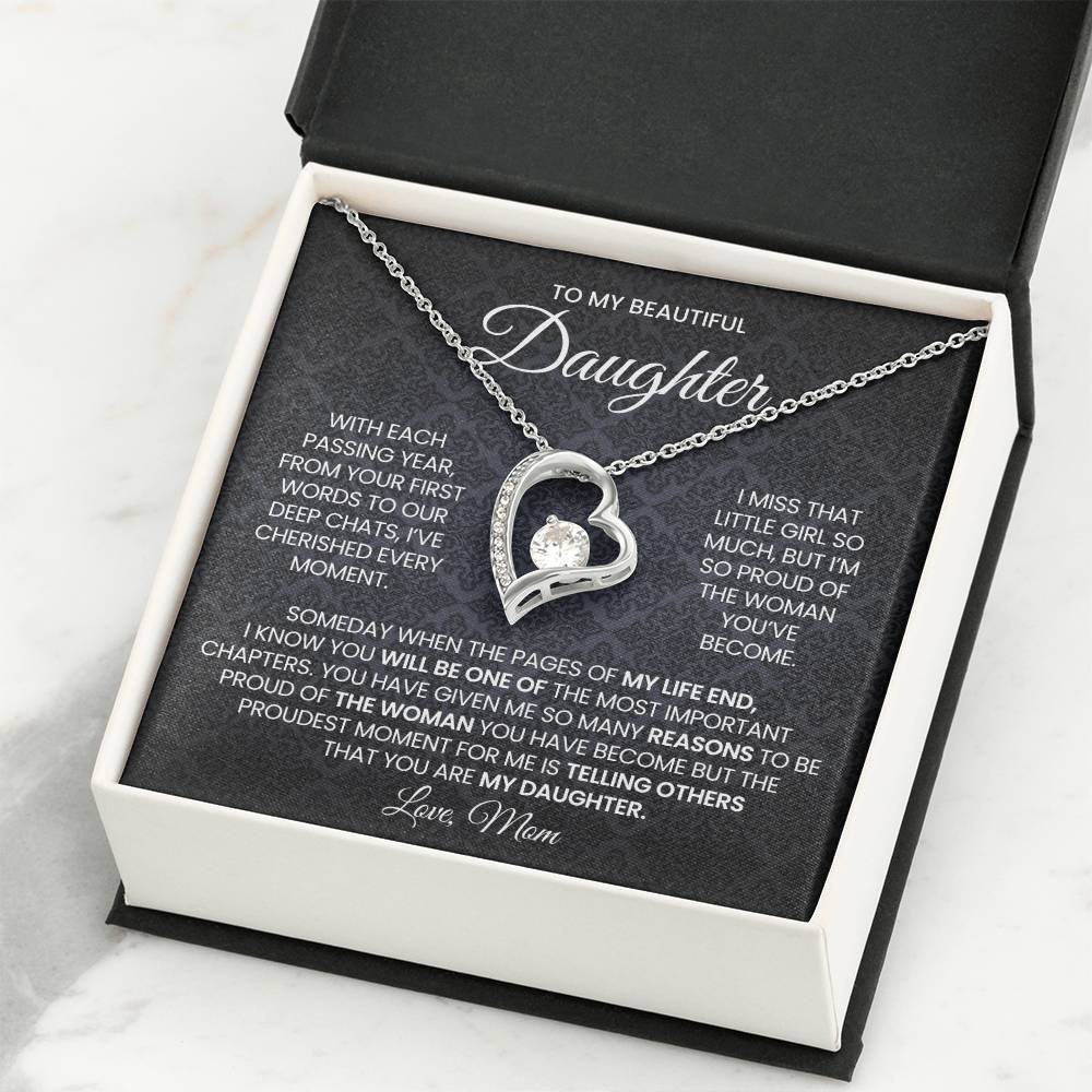 To My Daughter Forever Love Necklace Gift