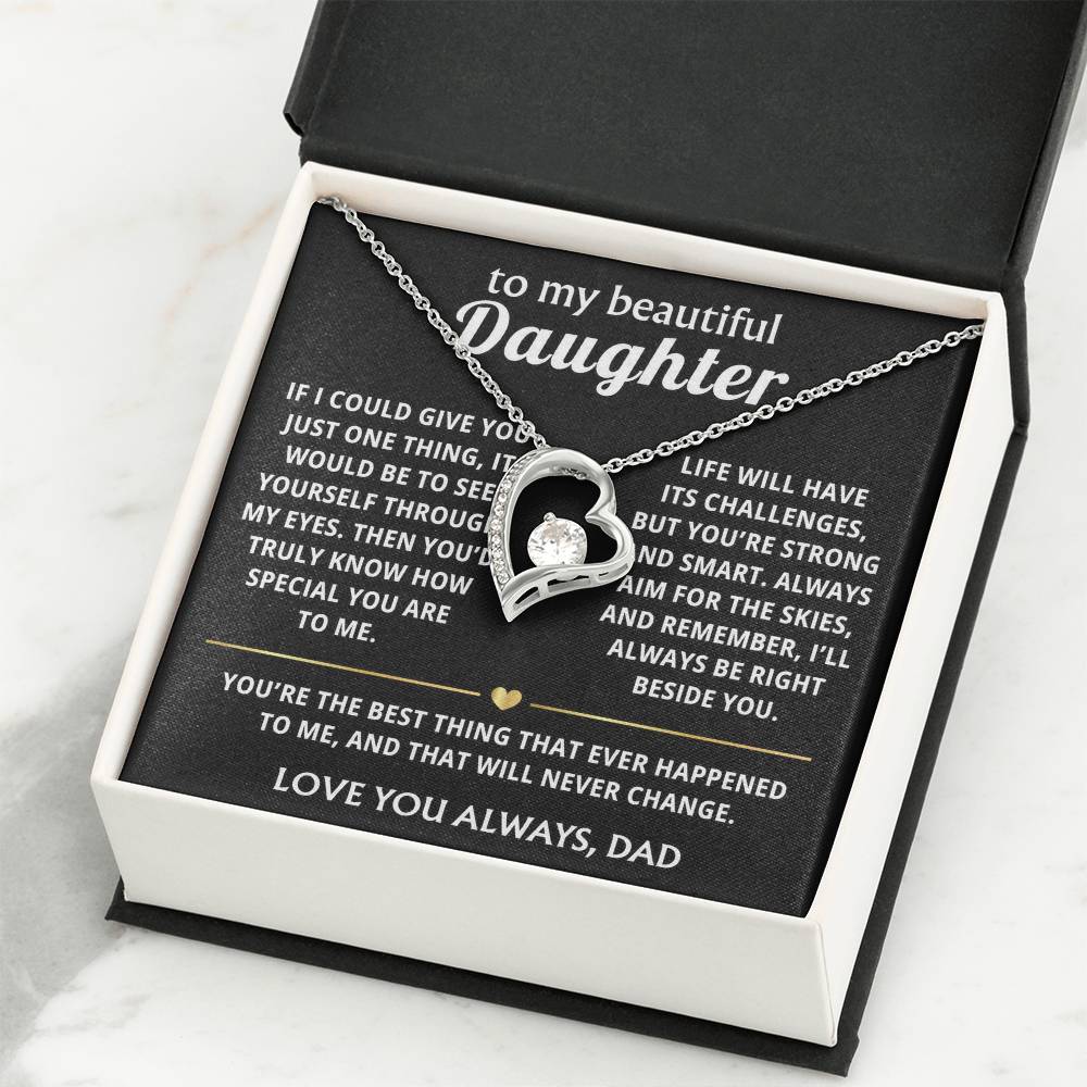 To My Beautiful Daughter Heart Necklace - Your truly special