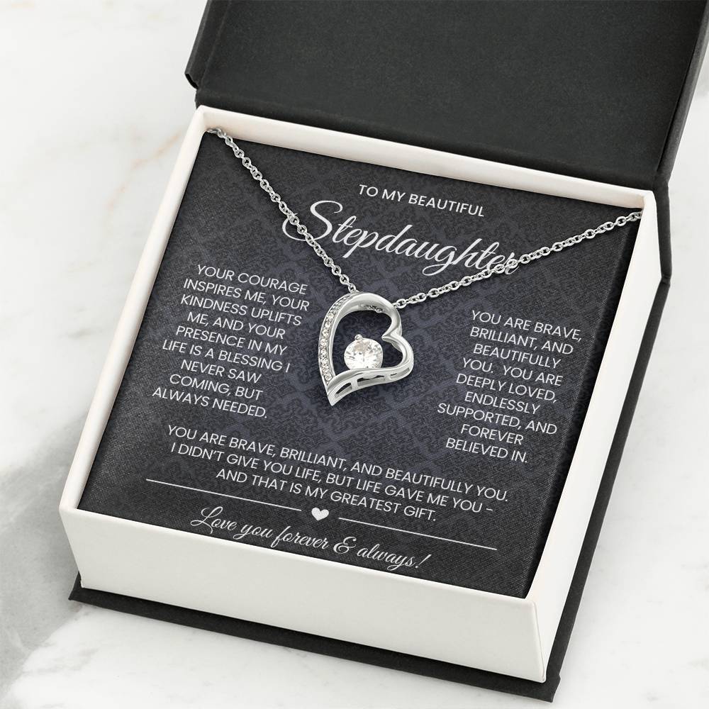 To My Stepddaughter Forever Love Necklace Gift