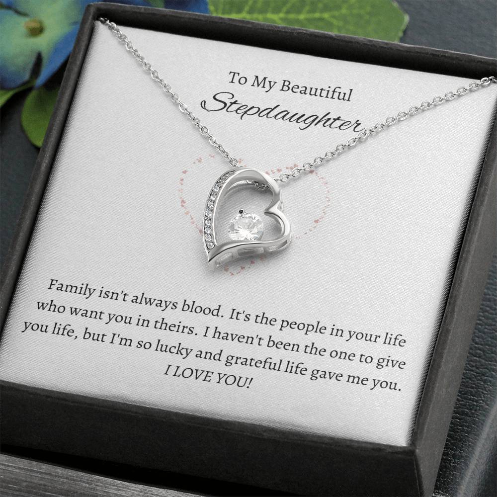 Beautiful Stepdaughter Heart Necklace Gift-[Heartfelt Family Gift]
