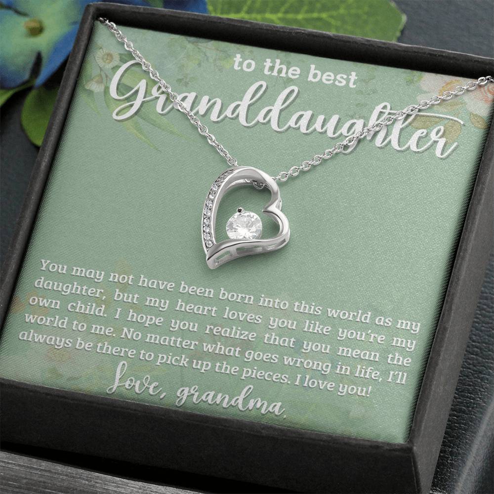 Granddaughter Necklace - Christmas  Birthday Gift Personalized  Monogrammed Leather Jewelry for Granddaughter-[Heartfelt Family Gift]