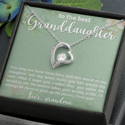 Granddaughter Necklace - Christmas  Birthday Gift Personalized  Monogrammed Leather Jewelry for Granddaughter-[Heartfelt Family Gift]