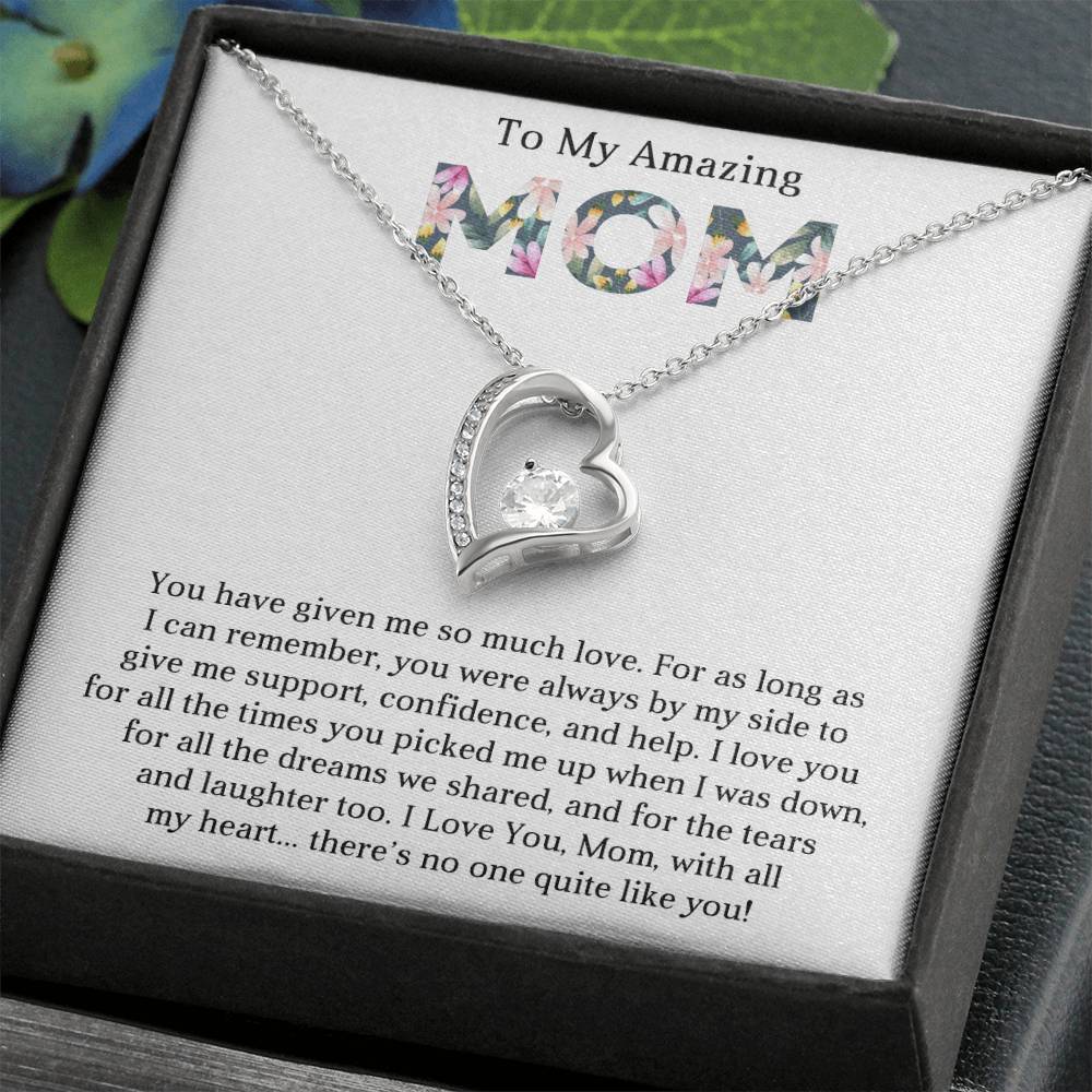 To My Mom Heart Necklace Gift