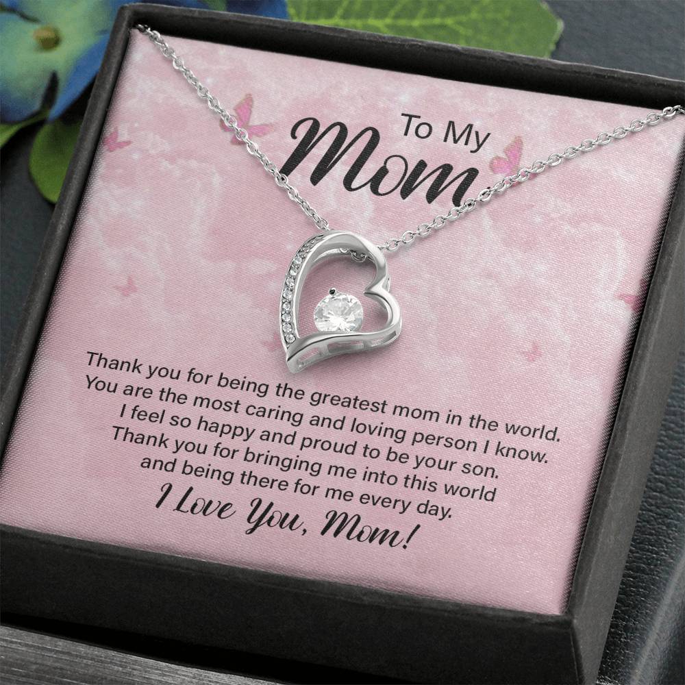 Greatest Mom Heart Necklace Gift-[Heartfelt Family Gift]