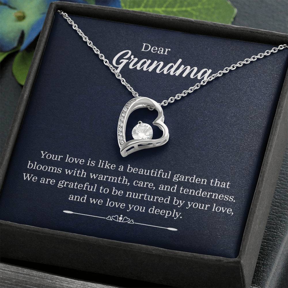 To My Grandma - Your Love Is Like A Beautiful Garden Heart Necklace Gift-[Heartfelt Family Gift]