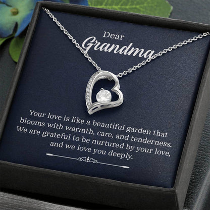 To My Grandma - Your Love Is Like A Beautiful Garden Heart Necklace Gift-[Heartfelt Family Gift]