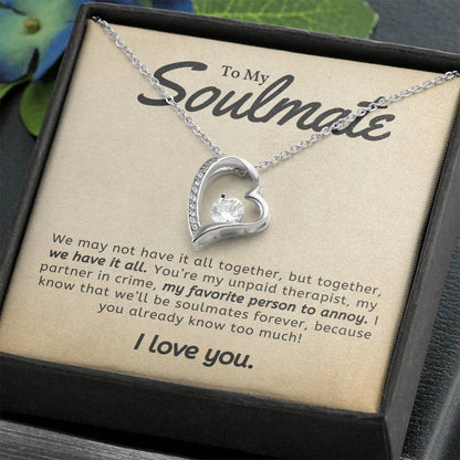 Soulmate Necklace Perfect Gift for Girlfriend or Wife on Birthday Valentines Day or Christmas-[Heartfelt Family Gift]