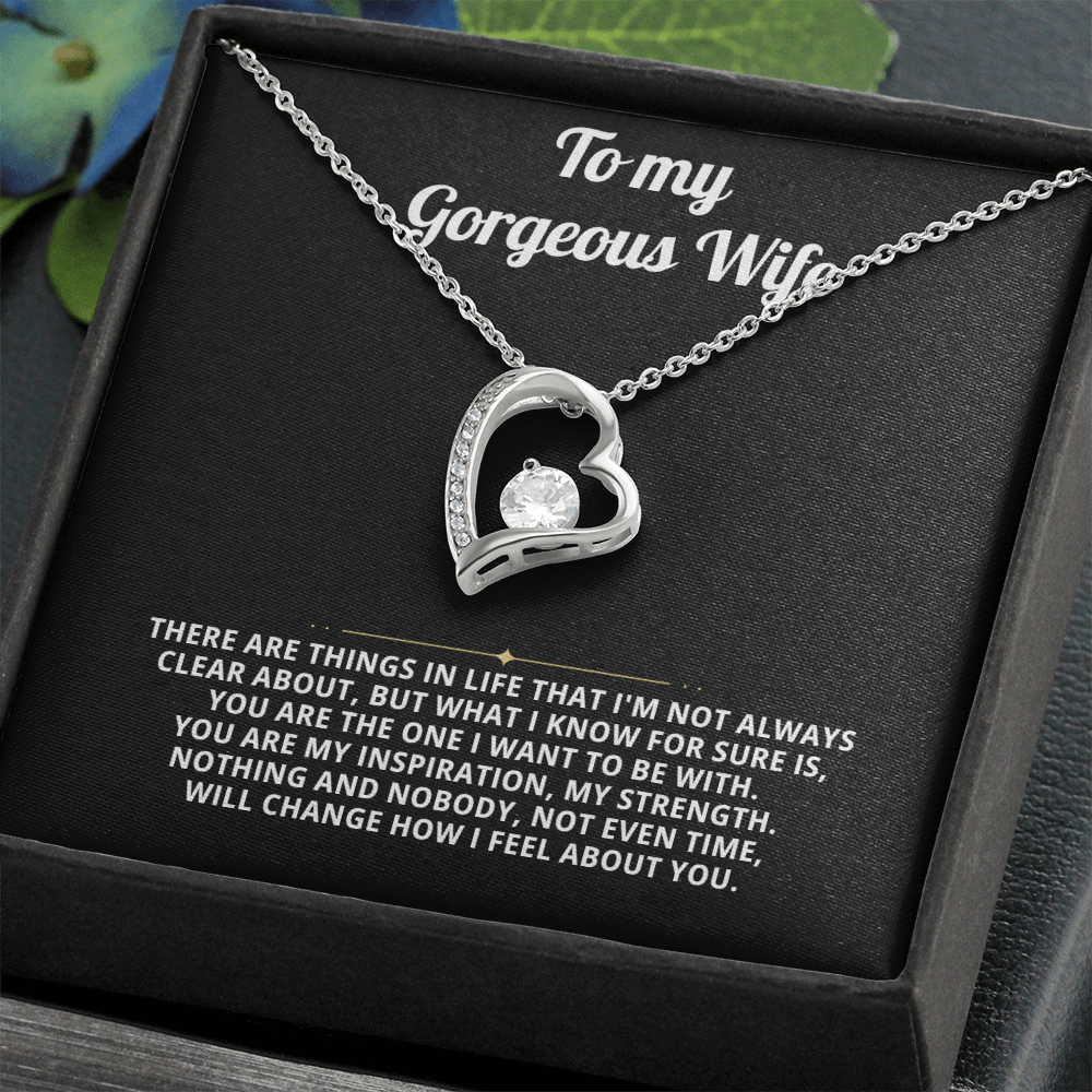 To My Wife Heart Necklace Gift