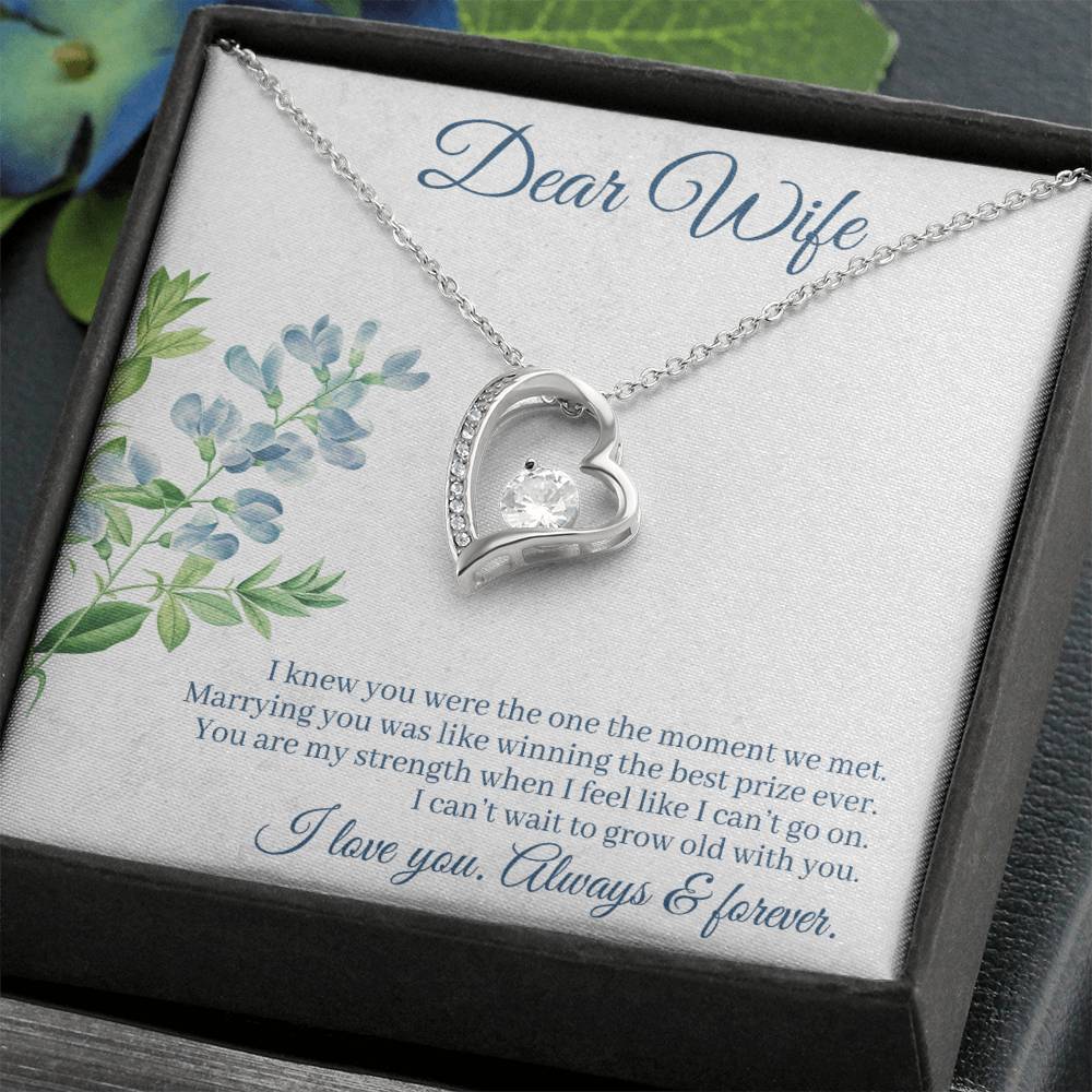 Dear Wife Heart Necklace Gift-[Heartfelt Family Gift]