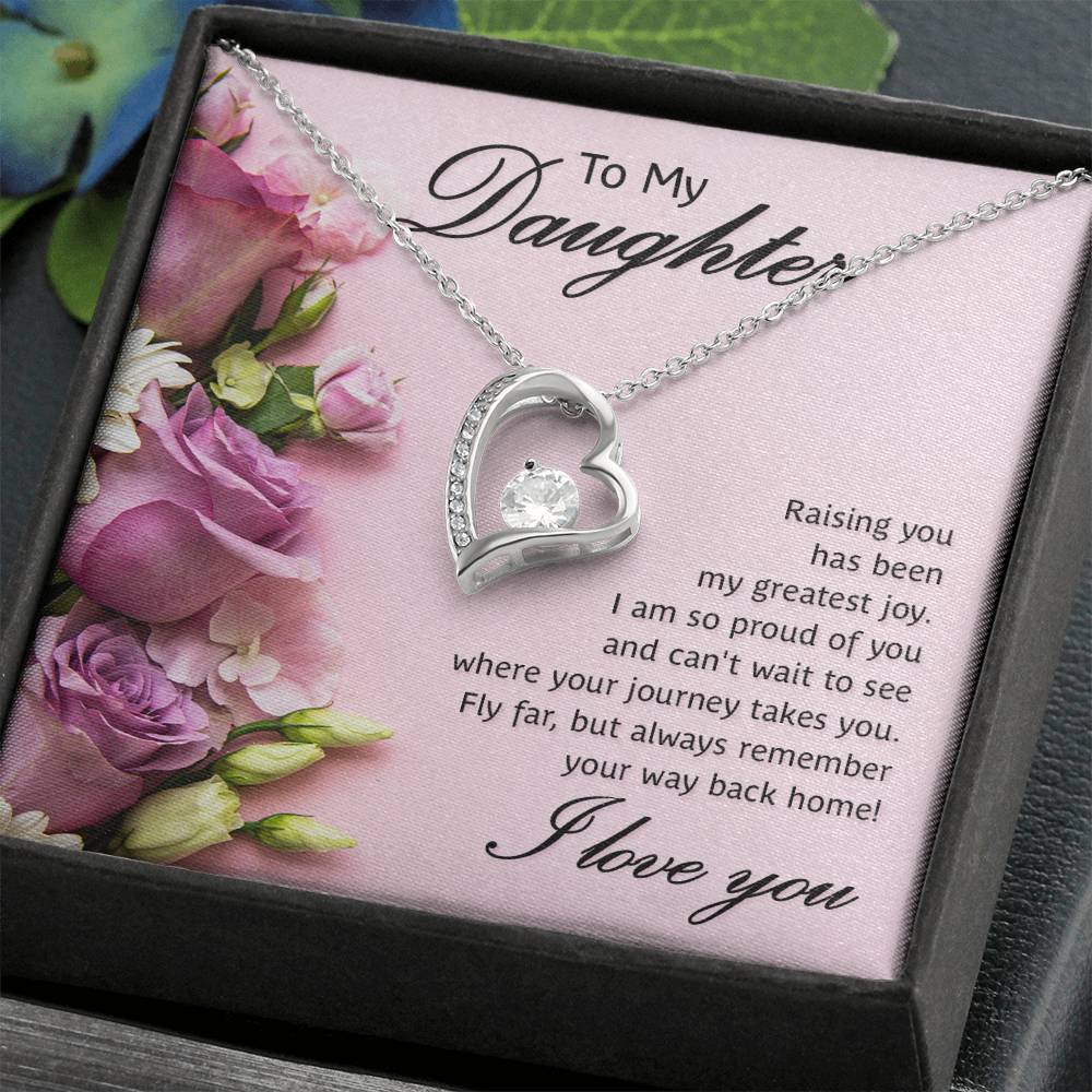 To My Daughter- Raising You Heart Necklace Gift-[Heartfelt Family Gift]