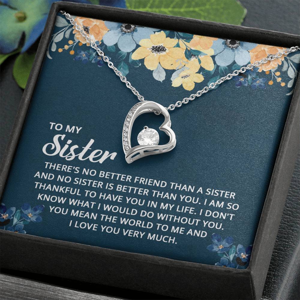 To My Sister Heart Necklace Gift-[Heartfelt Family Gift]
