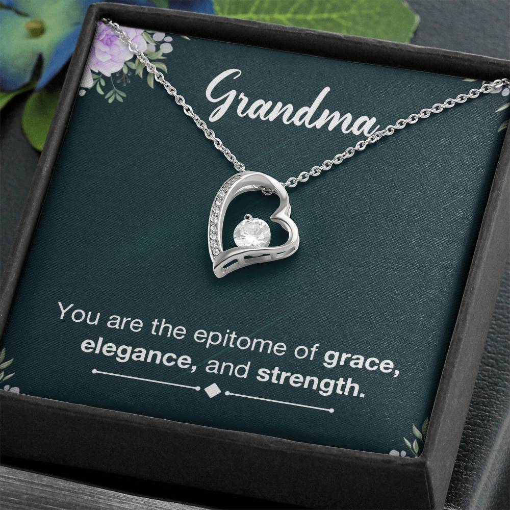 Grandma Grace Heart Necklace Gift-[Heartfelt Family Gift]