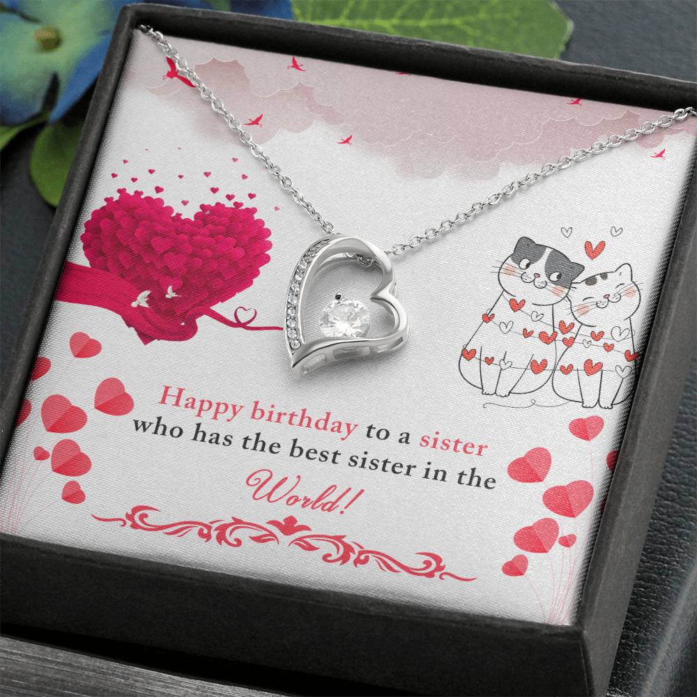 Sister Birthday Heart Necklace Gift-[Heartfelt Family Gift]