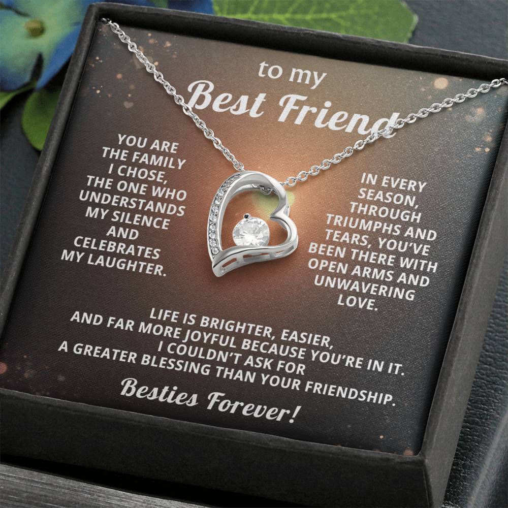 Best Friend Heart Necklace Gift from Bestie