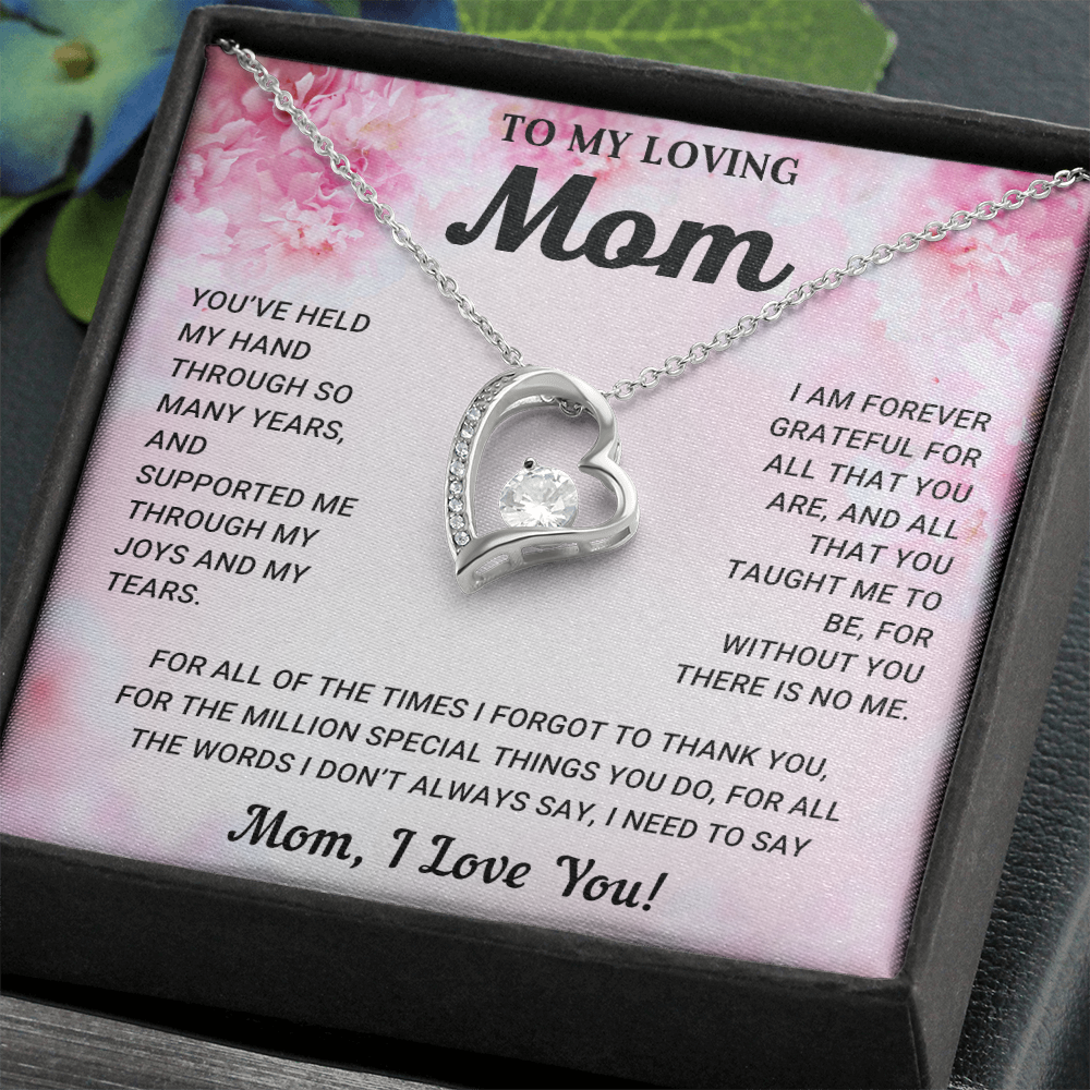 To My Mom Heart Necklace Gift