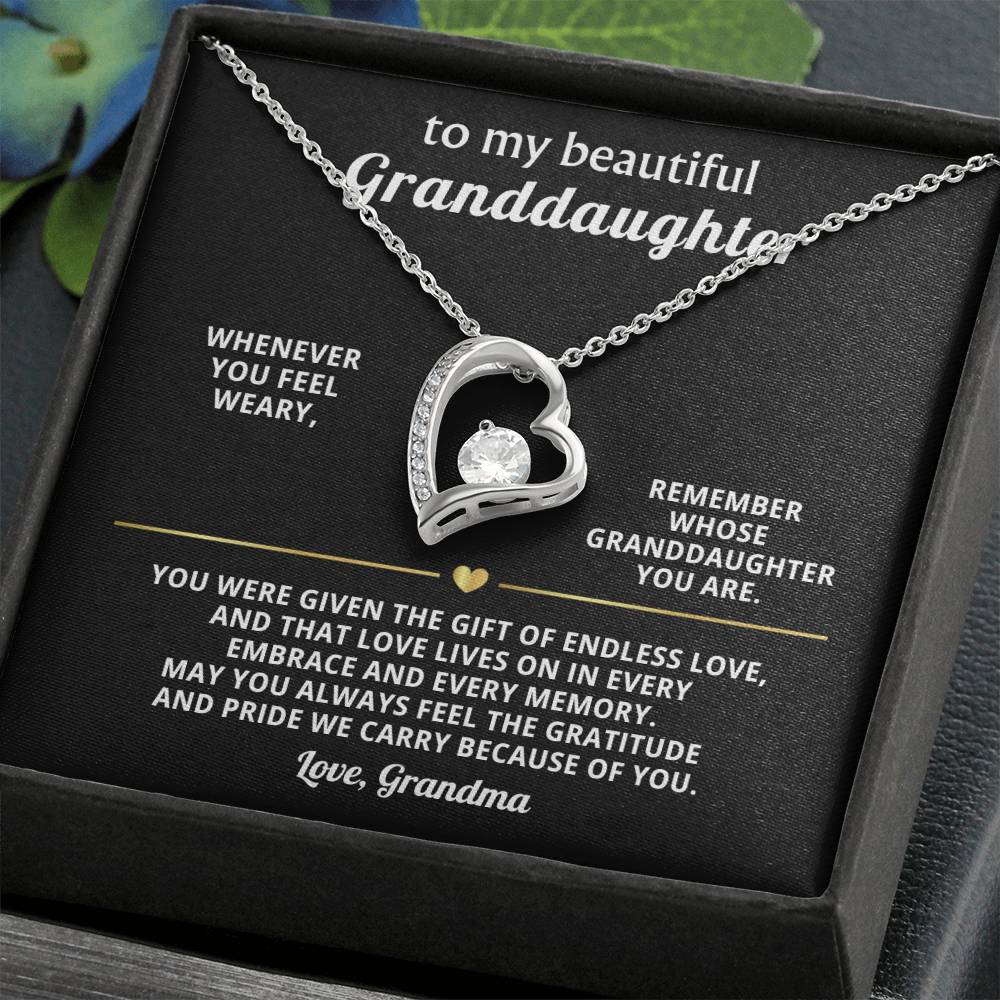 Granddaughter Heart Necklace Gift From Grandma
