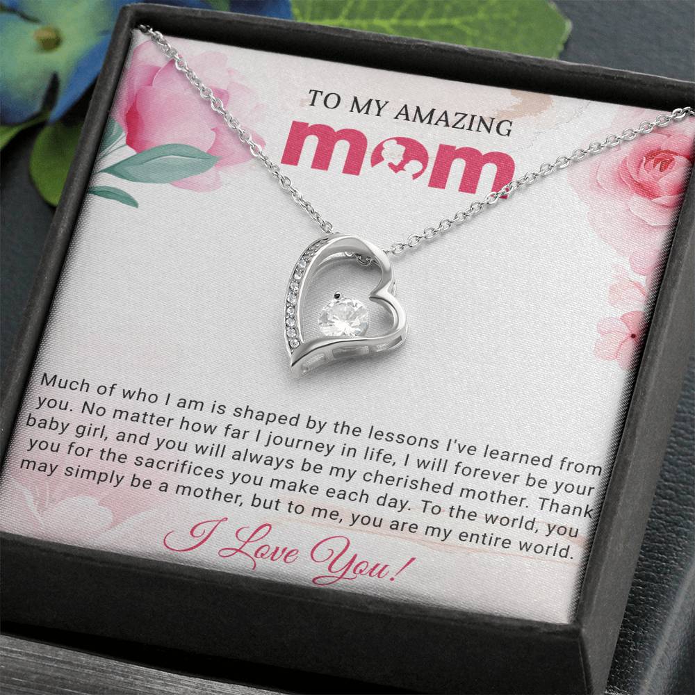 To My Mom Heart Necklace Gift