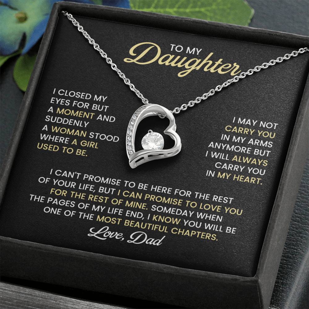 Daughter Heart Necklace Gift from Dad