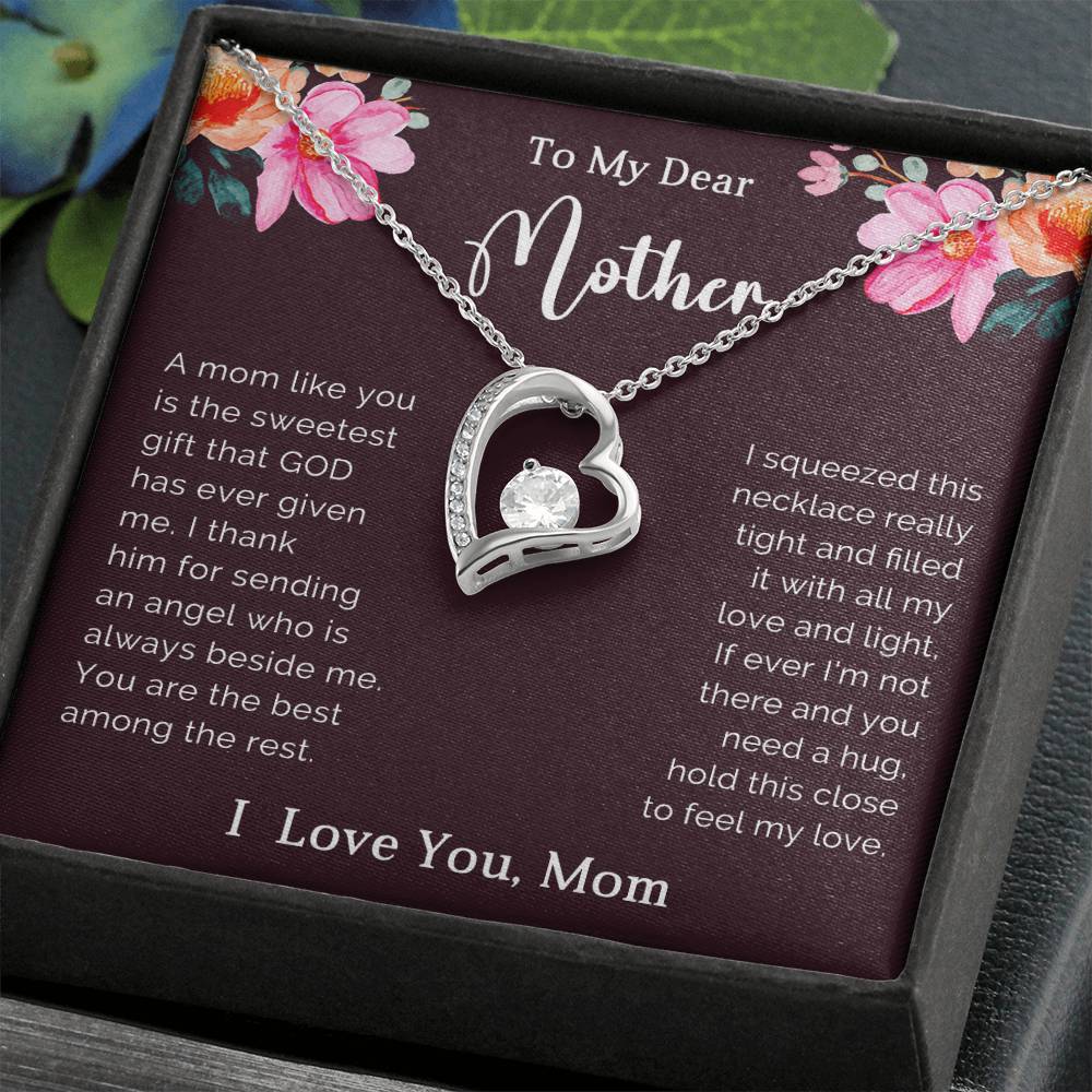 To My Mother  Heart Necklace Gift