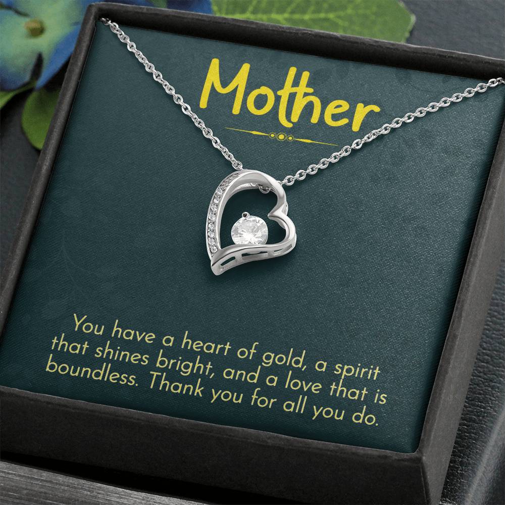 Mother- Thank you Heart Necklace Gift-[Heartfelt Family Gift]