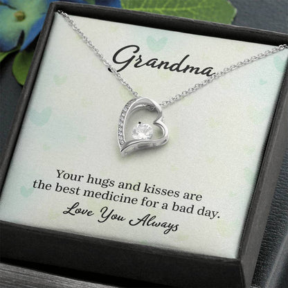 grandma - your hugs and kisses Heart Necklace Gift-[Heartfelt Family Gift]