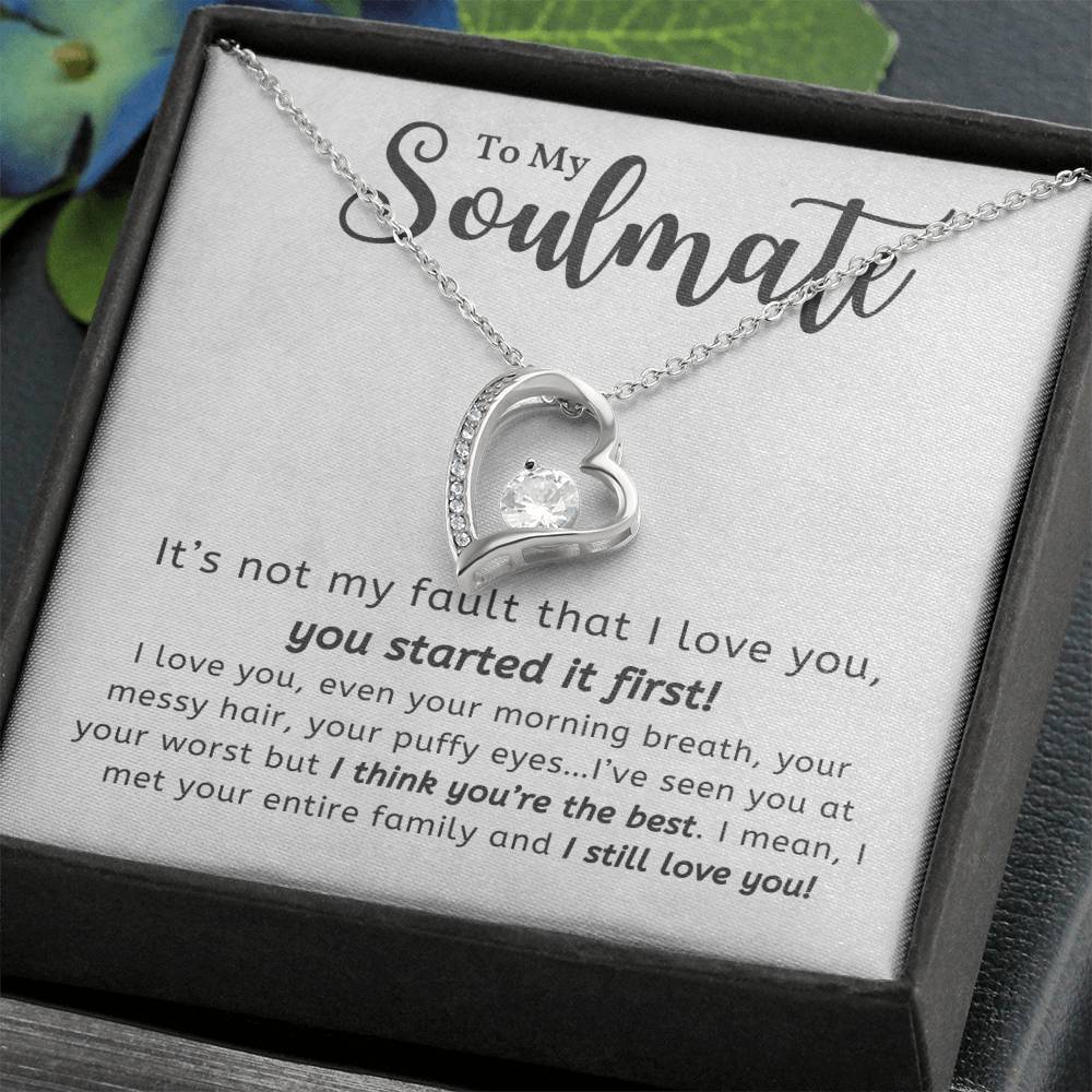 Soulmate Necklace - Perfect Gift for Girlfriend Wife Birthday Valentines Day and Christmas-[Heartfelt Family Gift]