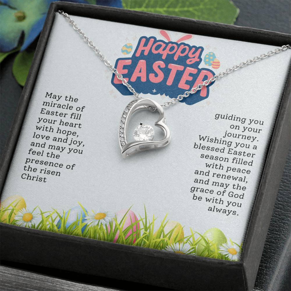 Happy Easter Heart Necklace Gift-[Heartfelt Family Gift]