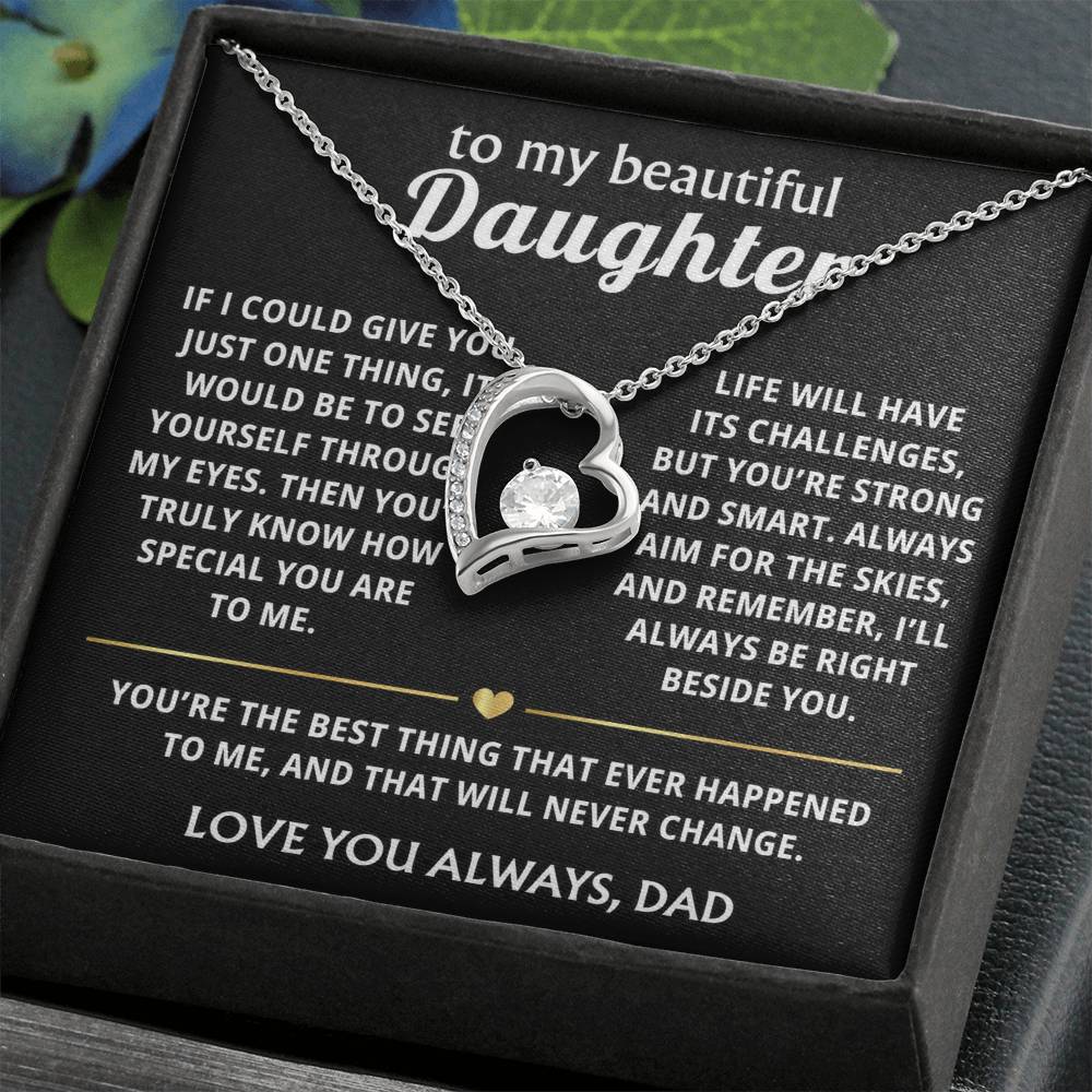 To My Beautiful Daughter Heart Necklace - Your truly special