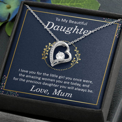 To My Beautiful Daughter - I Love You Heart Necklace Gift-[Heartfelt Family Gift]