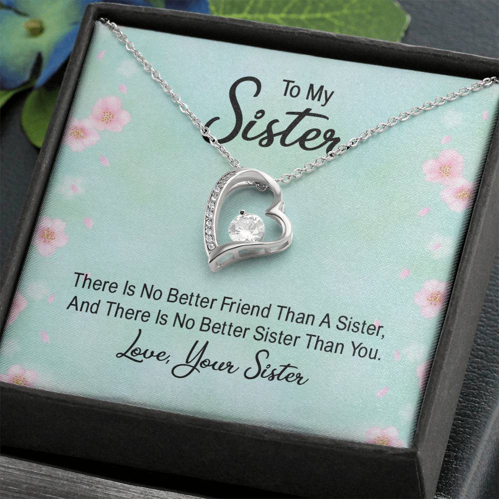 To My Sister Heart Necklace Gift-[Heartfelt Family Gift]