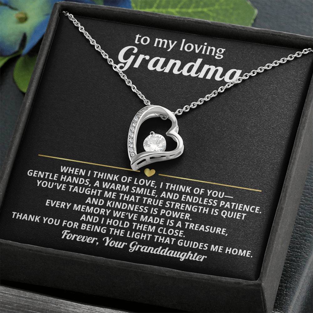 Grandmother Heart Necklace Gift from Granddaughter