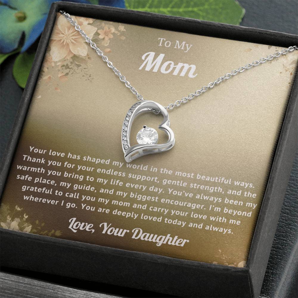 To My Mom Heart Necklace Gift