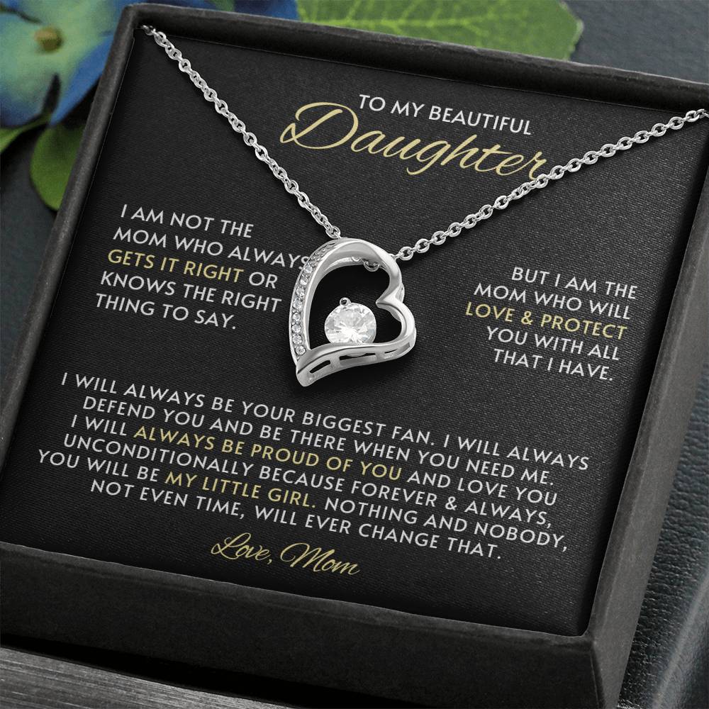 Daughter Heart Necklace Gift from Mom