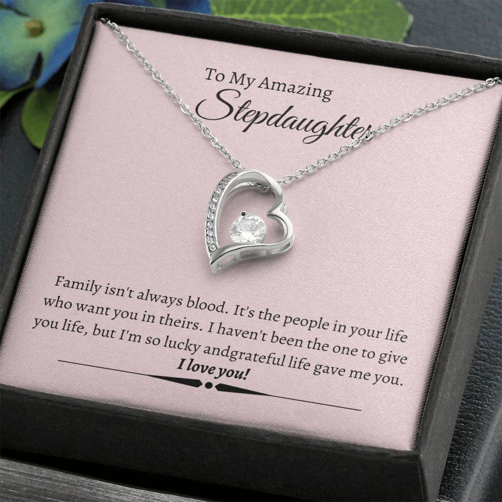 Stepdaughter Heart Necklace Gift-[Heartfelt Family Gift]