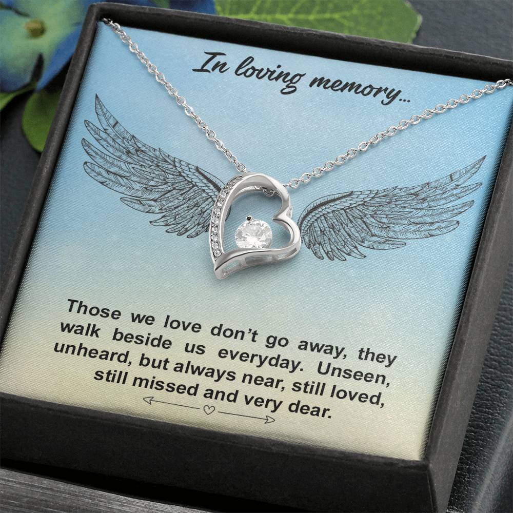 In Loving Memory Angel Wings Heart Necklace Gift-[Heartfelt Family Gift]