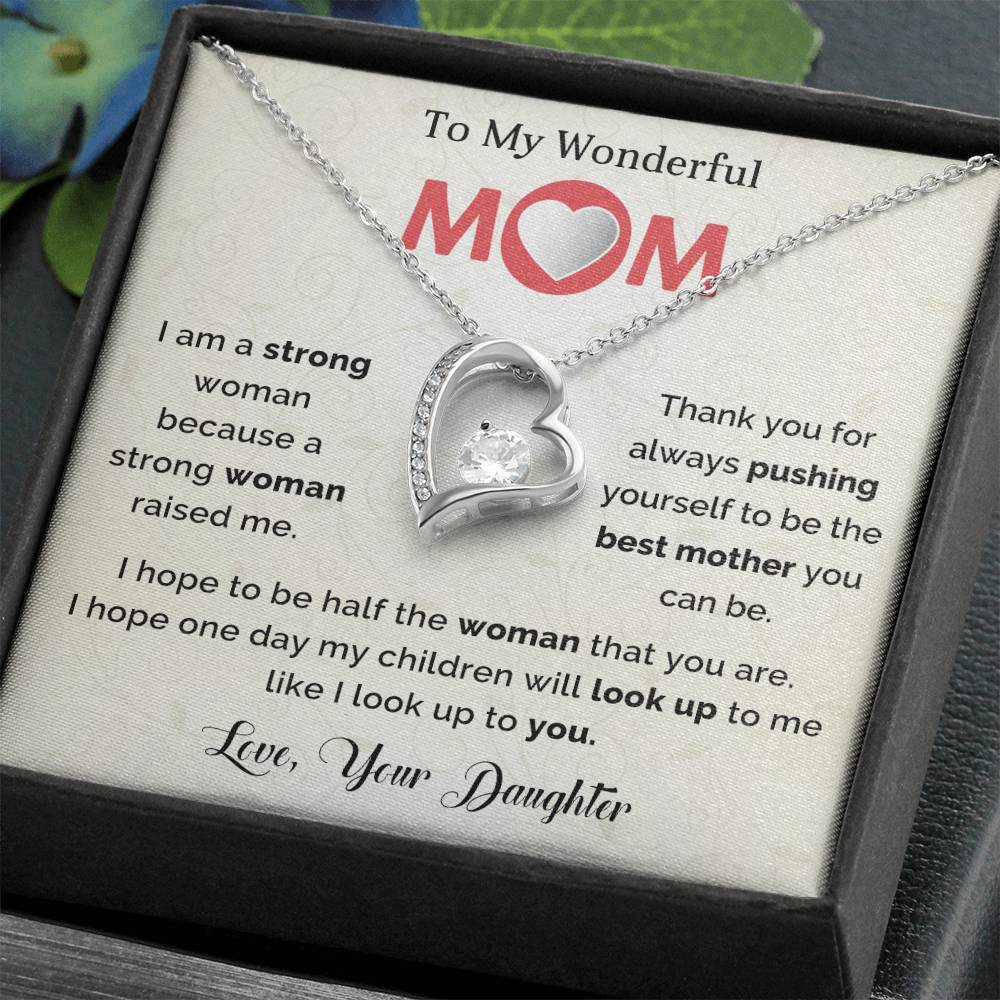 To My Mom Heart Necklace Gift