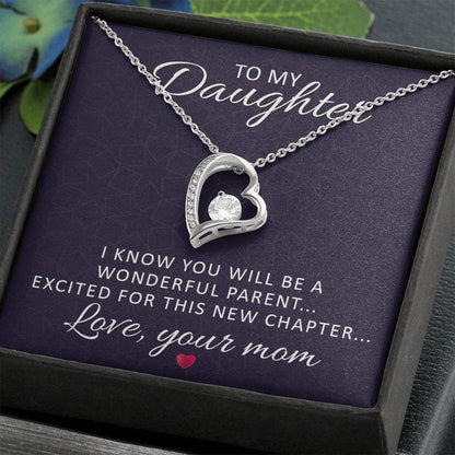 To Mom-to-Be From Her Mother Heart Necklace Gift-[Heartfelt Family Gift]