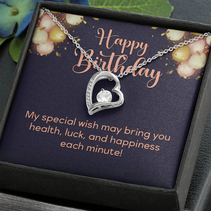 Happy Birthday Heart Necklace Gift-[Heartfelt Family Gift]