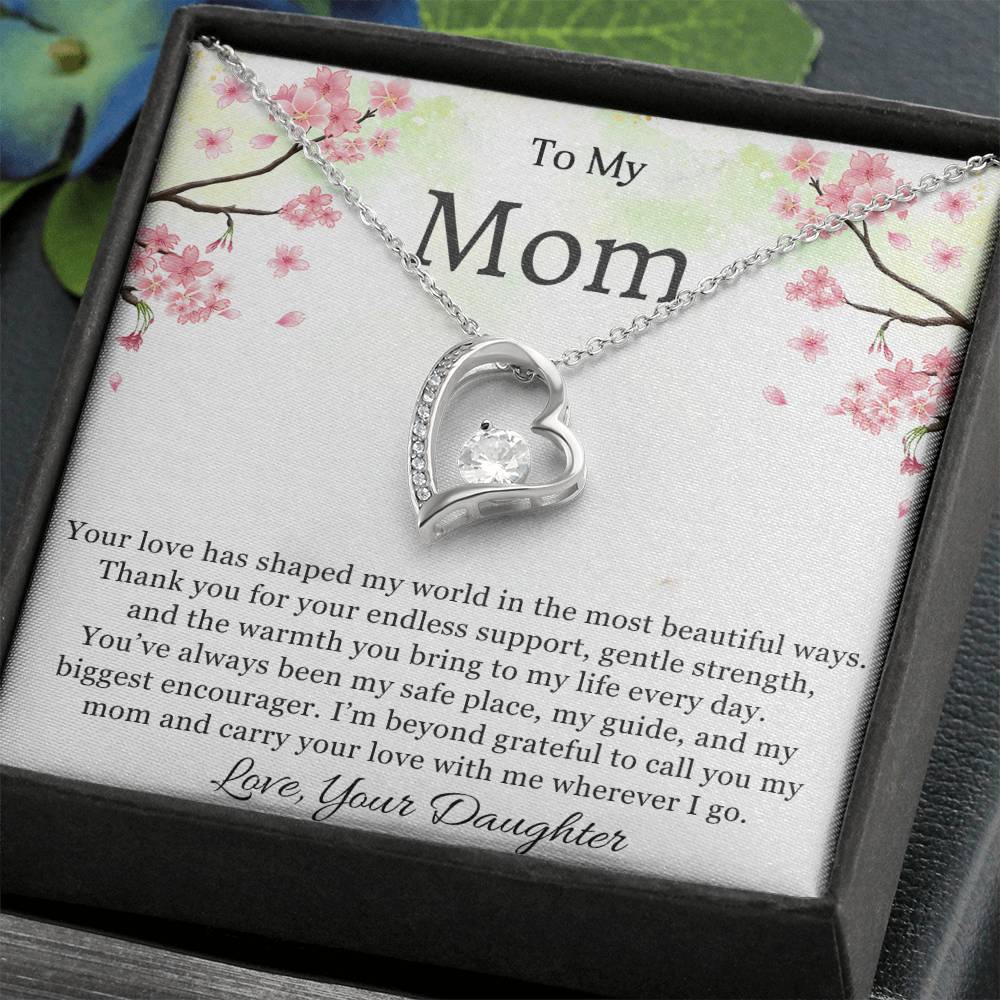 To My Mom Heart Necklace Gift