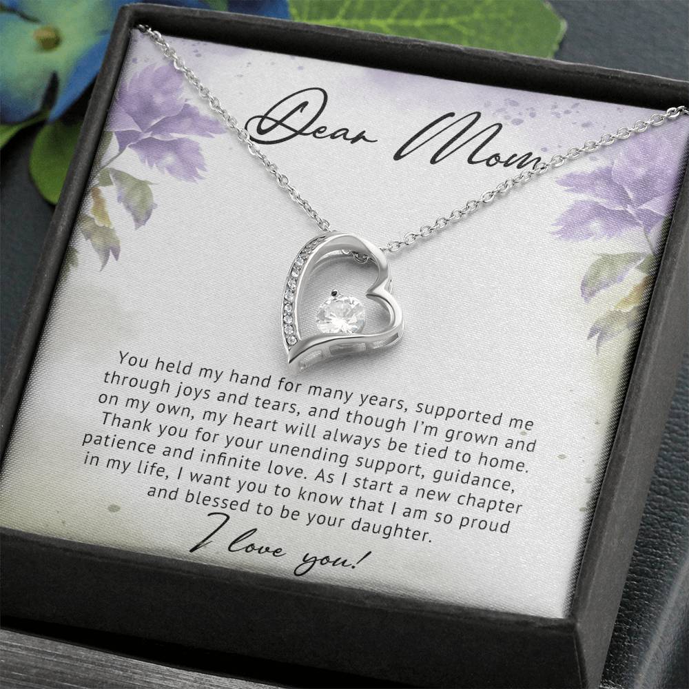To My Mom Heart Necklace Gift