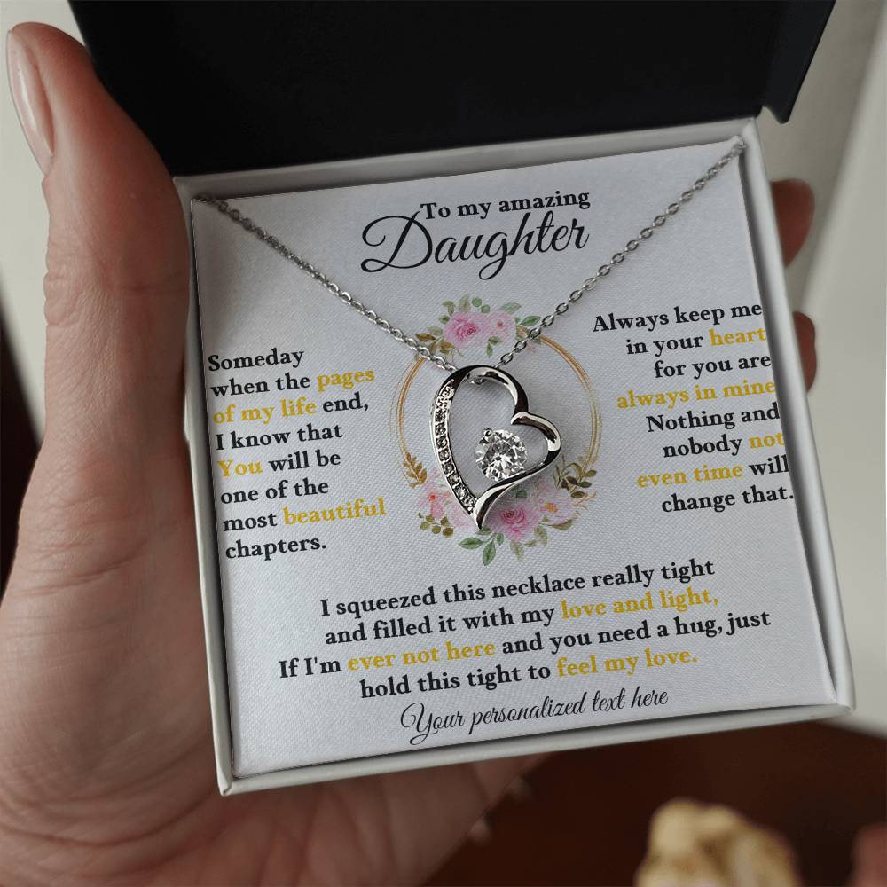 To My Daughter - Personalized Love and Light Heart Necklace Gift-[Heartfelt Family Gift]