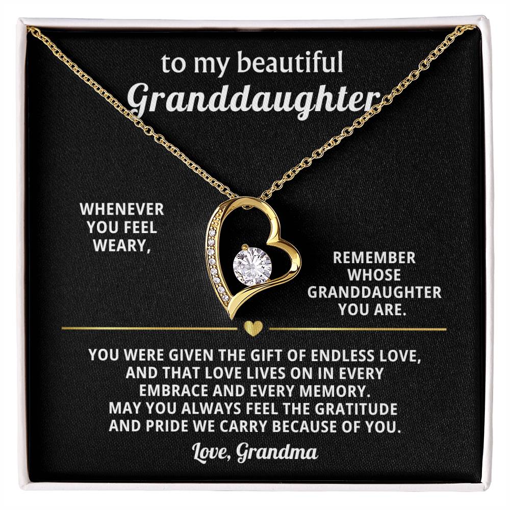 Granddaughter Heart Necklace Gift From Grandma