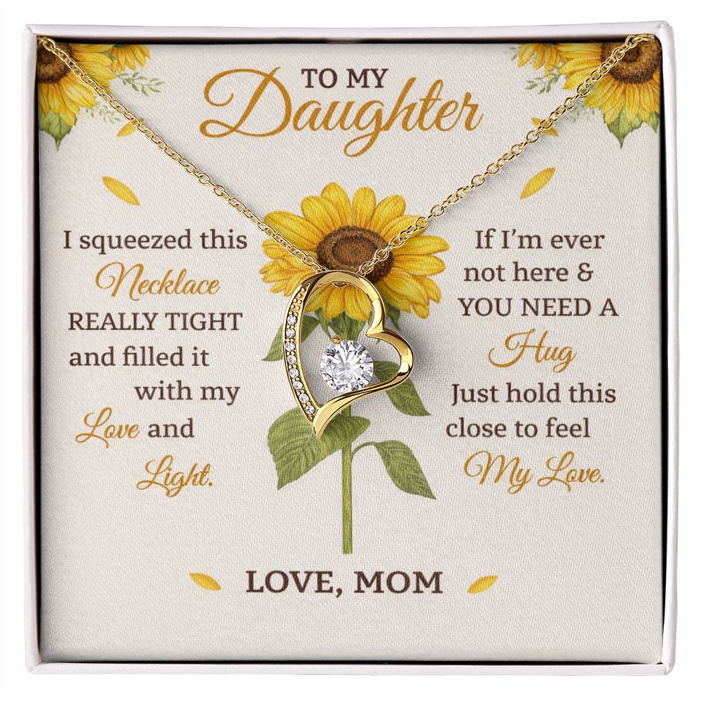 Daughter Sunflower Heart Necklace Gift from Mom