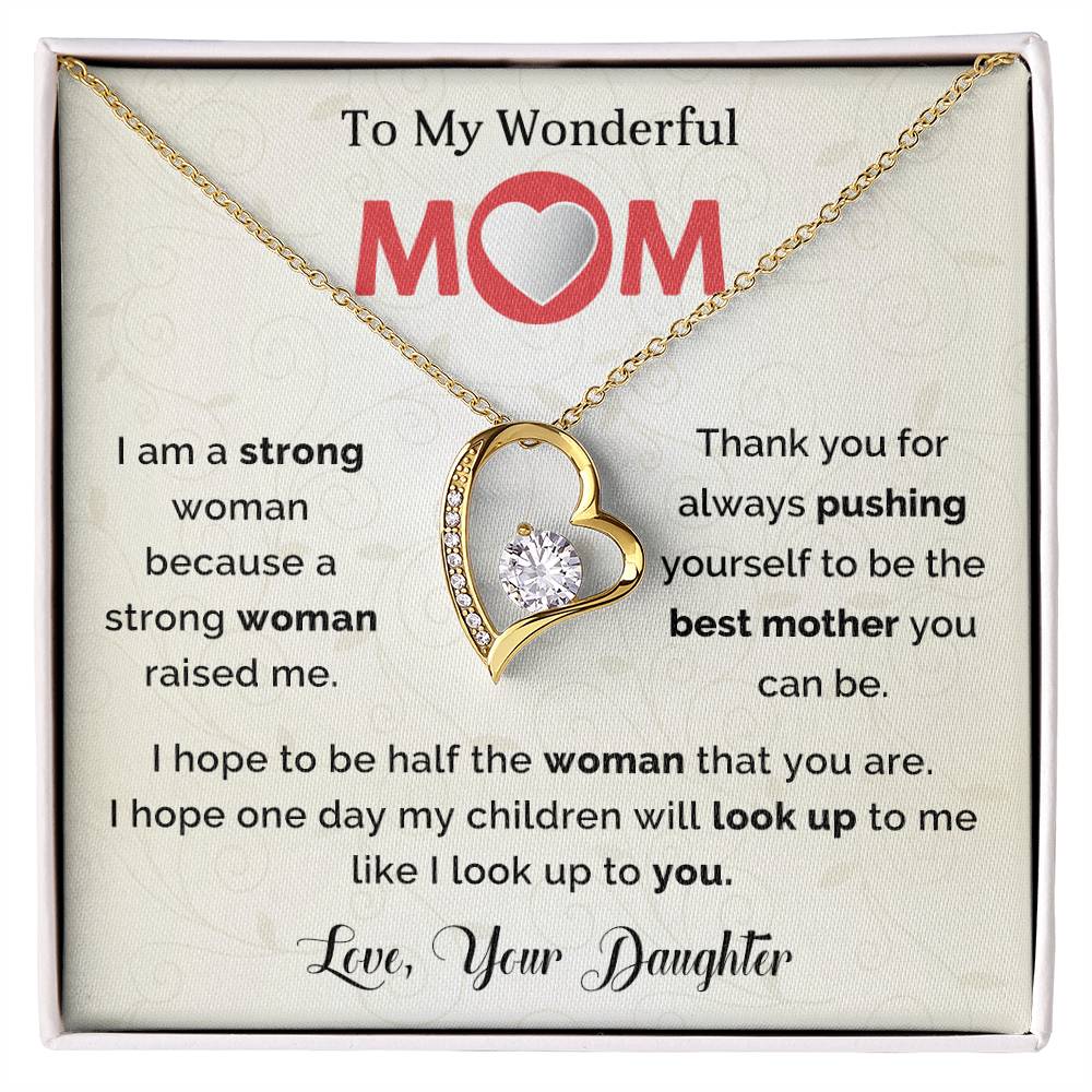 To My Mom Heart Necklace Gift