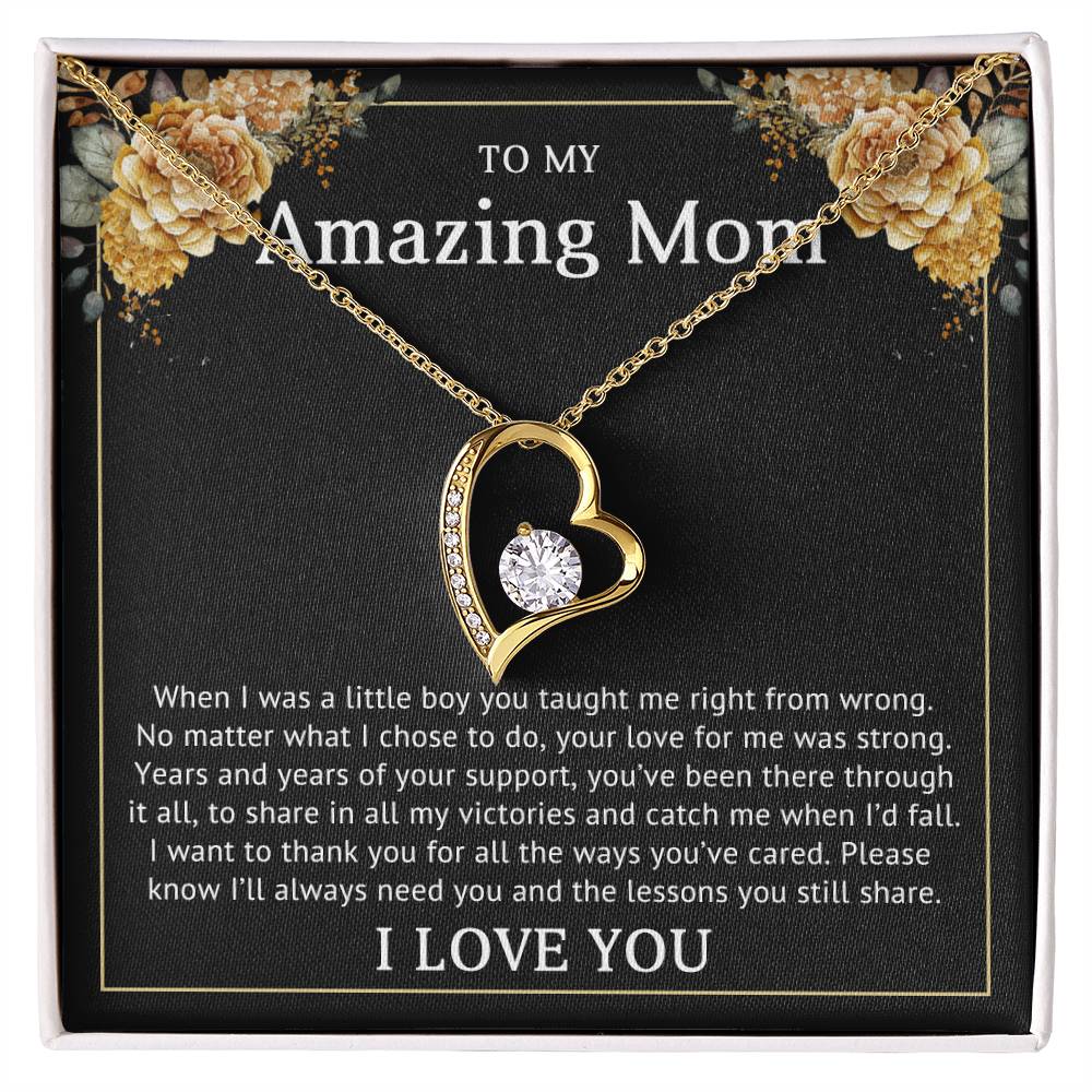 To My Mom Heart Necklace Gift
