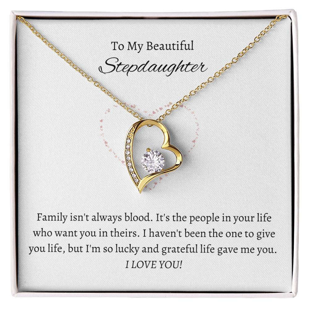 Beautiful Stepdaughter Heart Necklace Gift-[Heartfelt Family Gift]
