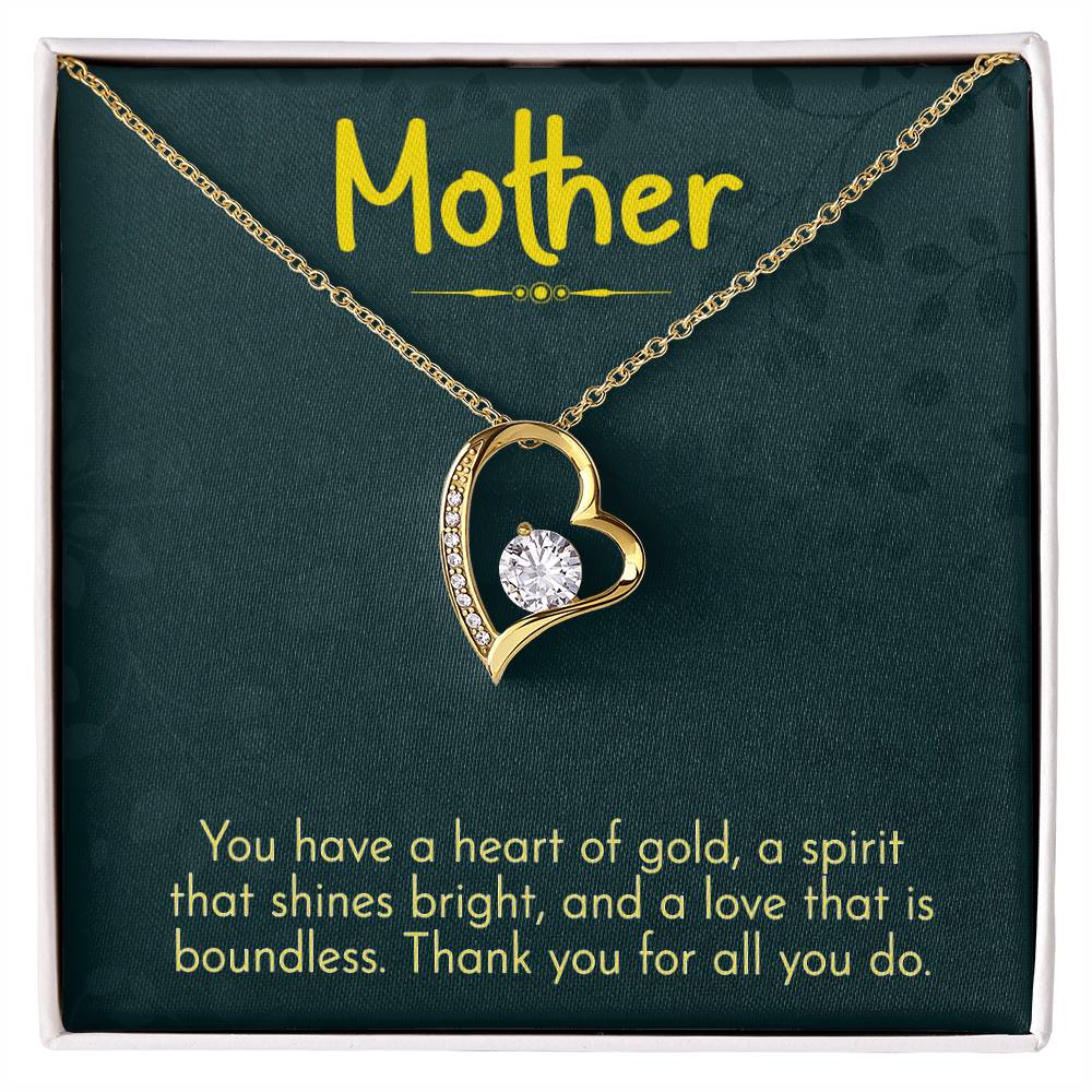 Mother- Thank you Heart Necklace Gift-[Heartfelt Family Gift]