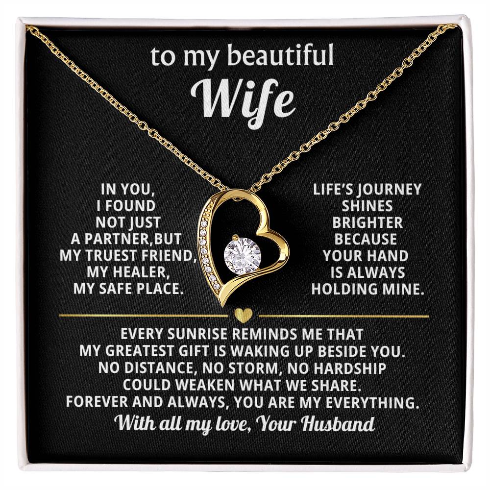 To My Beautiful Wife Heart Necklace