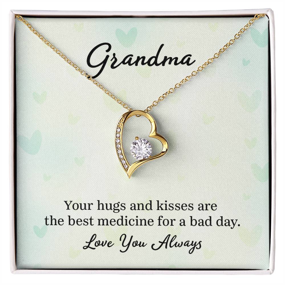 grandma - your hugs and kisses Heart Necklace Gift-[Heartfelt Family Gift]