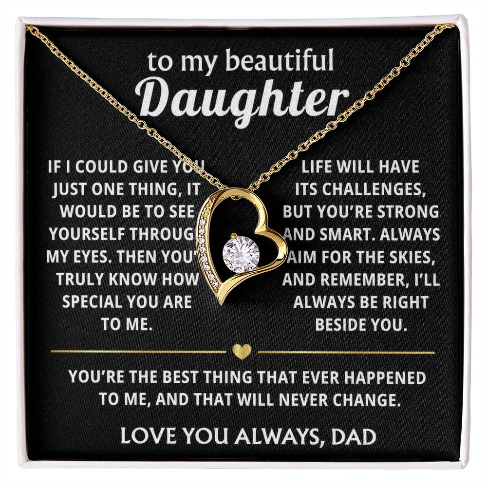 To My Beautiful Daughter Heart Necklace - Your truly special